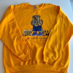 Golden State Warriors Custom Yellow Graphic Sweatshirt with Bear Design
